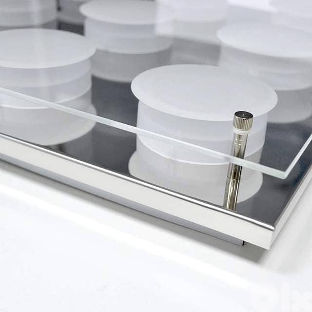 EGLO Abiola 9‑LED Ceiling Light – Square Chrome Design, Even Warm Glow 1