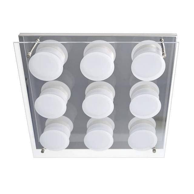 EGLO Abiola 9‑LED Ceiling Light – Square Chrome Design, Even Warm Glow 3