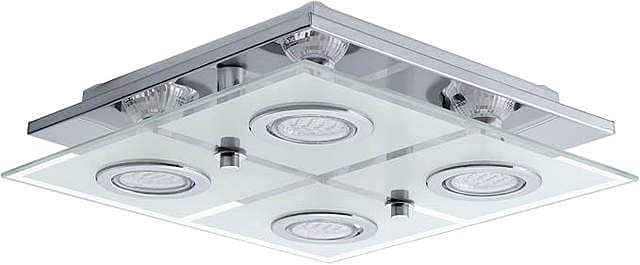 EGLO Cabo Ceiling Light – Stainless Steel, Heavy Glass, 4xGU10 Bulbs 4
