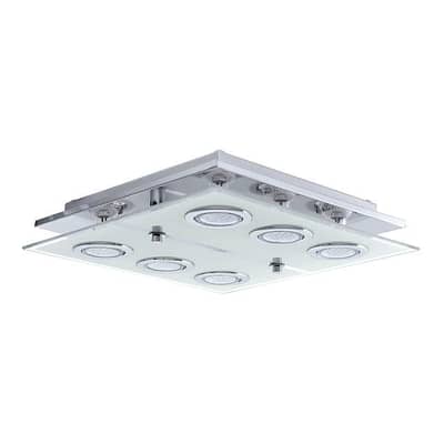 EGLO Cabo 6‑Light Ceiling Fixture – Heavy Glass, Metal Build, GU10 LED