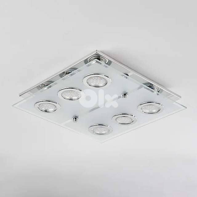 EGLO Cabo 6‑Light Ceiling Fixture – Heavy Glass, Metal Build, GU10 LED 5