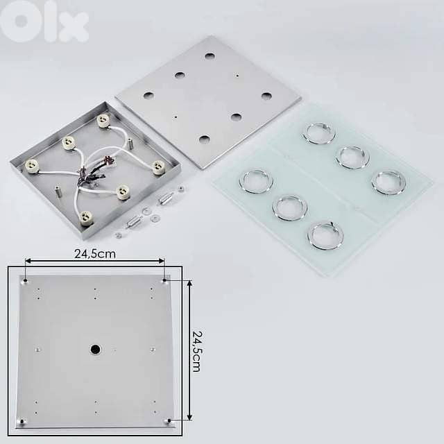 EGLO Cabo 6‑Light Ceiling Fixture – Heavy Glass, Metal Build, GU10 LED 7