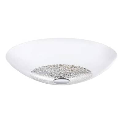 Eglo Ellera Crystal Halo: Flush Mount Ceiling Light with Crystal Inlay