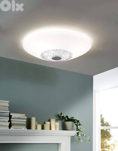 EGLO Ellera Crystal Halo: Flush Mount Ceiling Light with Crystal Inlay 1