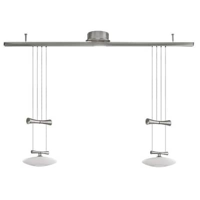 EGLO Zeles Adjustable Twin‑Array Pendant – Satin Nickel Dining Light