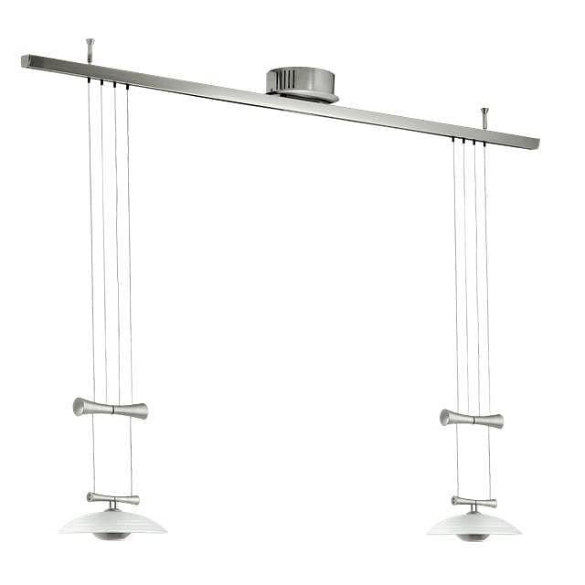 EGLO Zeles Adjustable Twin‑Array Pendant – Satin Nickel Dining Light 1