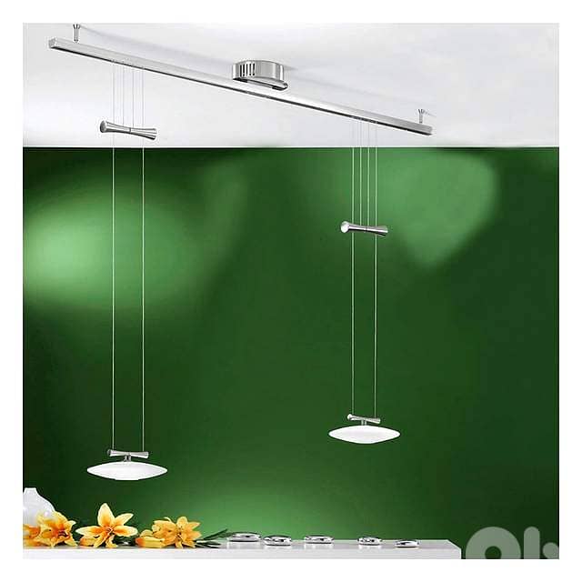 EGLO Zeles Adjustable Twin‑Array Pendant – Satin Nickel Dining Light 2