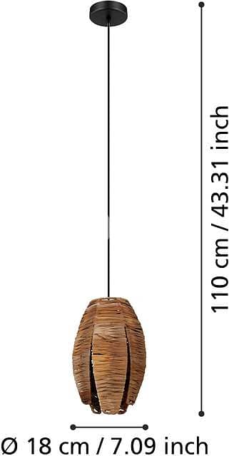 EGLO Mongu Pendant Lamp – Natural Raffia Lighting for Boho Decor 5