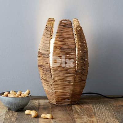EGLO Mongu Woven Table Lamp – Raffia Steel Boho Bedside Light, 1 Flame