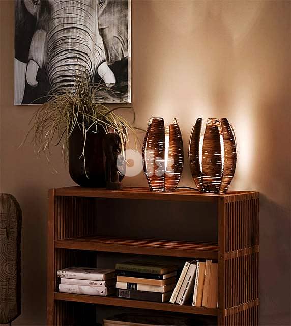 EGLO Mongu Woven Table Lamp – Raffia Steel Boho Bedside Light, 1 Flame 1