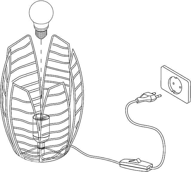 EGLO Mongu Woven Table Lamp – Raffia Steel Boho Bedside Light, 1 Flame 6