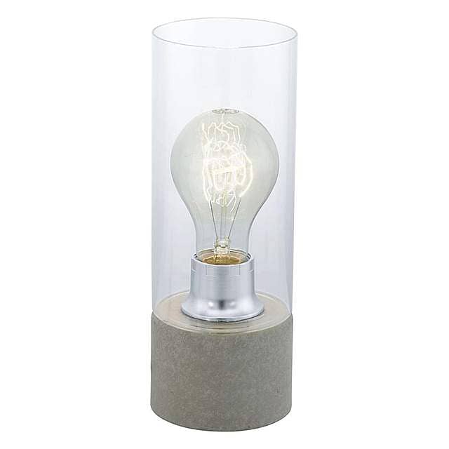 EGLO Torvisco Industrial Cylinder Lamp – Grey Concrete Look & Glass 2