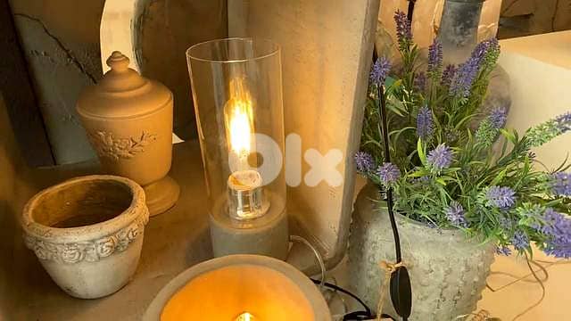 EGLO Torvisco Industrial Cylinder Lamp – Grey Concrete Look & Glass 9