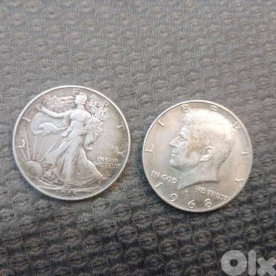 HALF DOLAR USA SILVER COINS