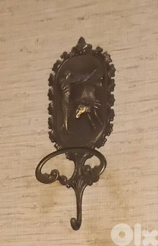 Vintage Mid-Century Bronze Wall Hangers. 1