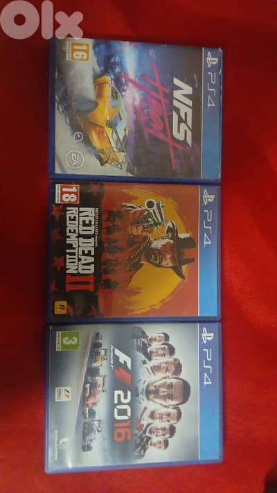 red dead redemption 2 + need for speed heat + f1 2016 CD Disk