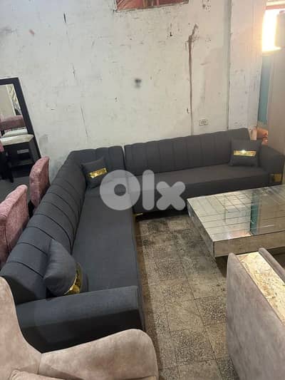 اوضة قعدة زاوية جديد خشب شوح اسفنج إكسترا كتير مرتبة