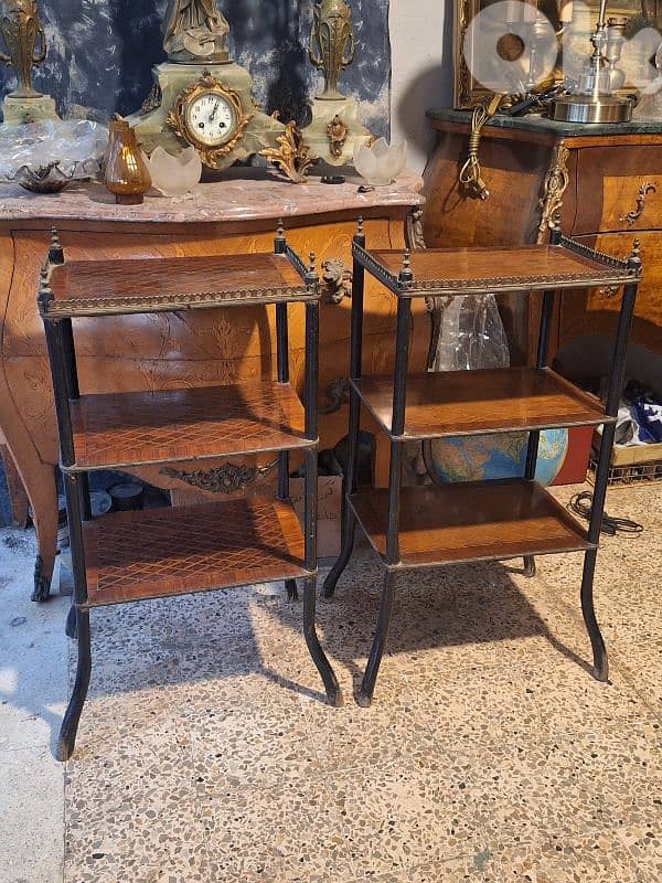pair of antique english shelves stands 1