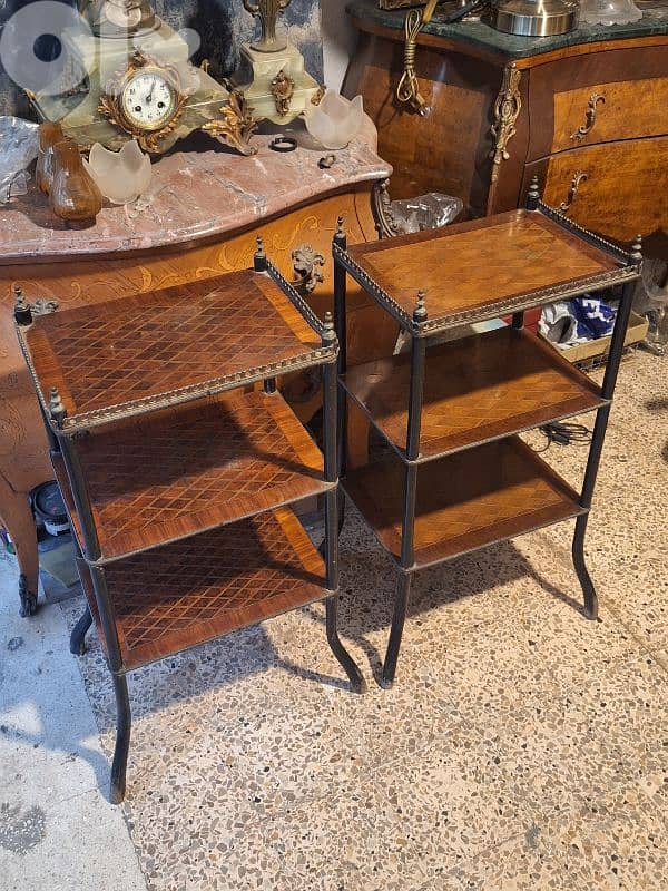 pair of antique english shelves stands 2