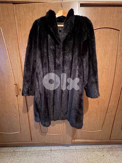 synthetic fur coat