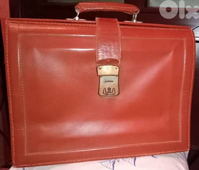 شنطة كلاسيكي - قديمة جلد لون بني