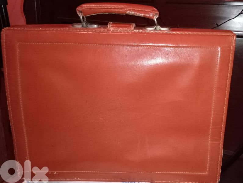 شنطة كلاسيكي - قديمة جلد لون بني 1