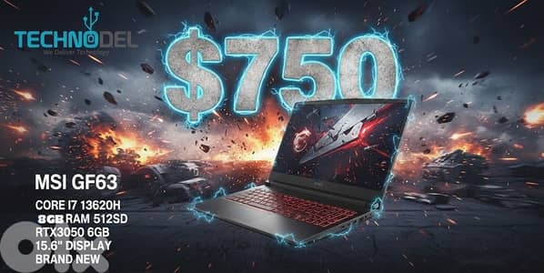 MSI RTX3050 6GB NEW CORE I7 13TH GAMING LAPTOP