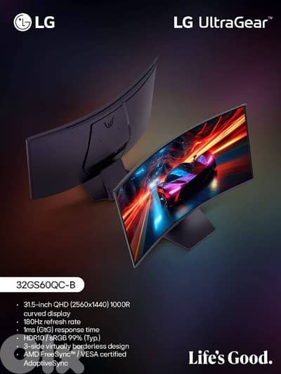 LG MONITOR 31.5" 2k 180HZ CURVED  3 YEARS WARRANTY