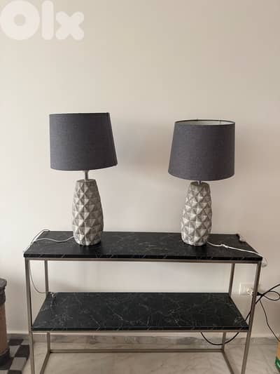 Console Table, Lamps,crystal chandelier, Sofa & Chandelier for Sale