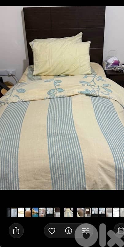 تخت مفرد +فرشة+كومود 1