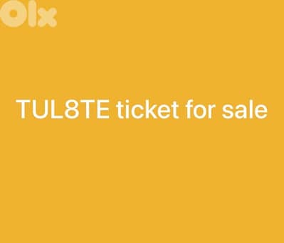 TUL8TE 28 DEC CONCERT TICKET FOR SALE