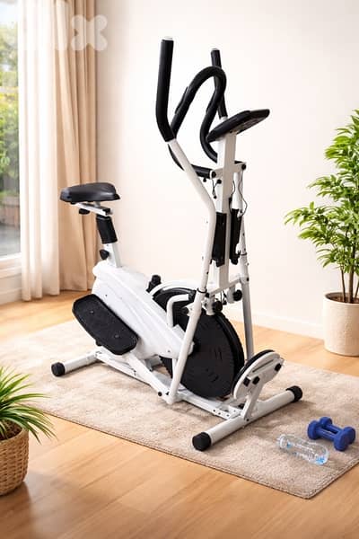 جهاز رياضي 2×1 (Elliptical + Bike) بحالة ممتازة – استعمال منزلي