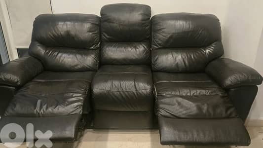 Genuine recliner sofa 3 seats صوفا جلد اصلي