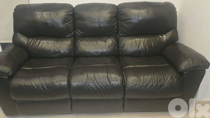 Genuine recliner sofa 3 seats صوفا جلد اصلي 1
