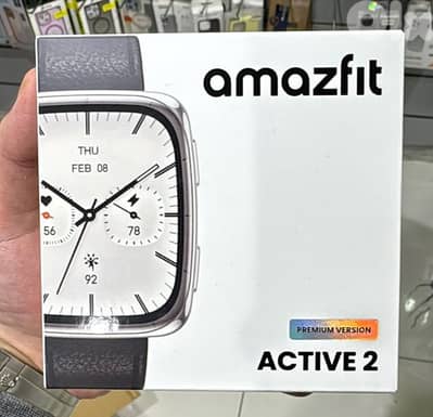 Amazfit Active 2 premium version Square Black Leather
