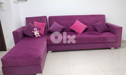 Modern Purple Corner Sofa – Comfortable & Clean