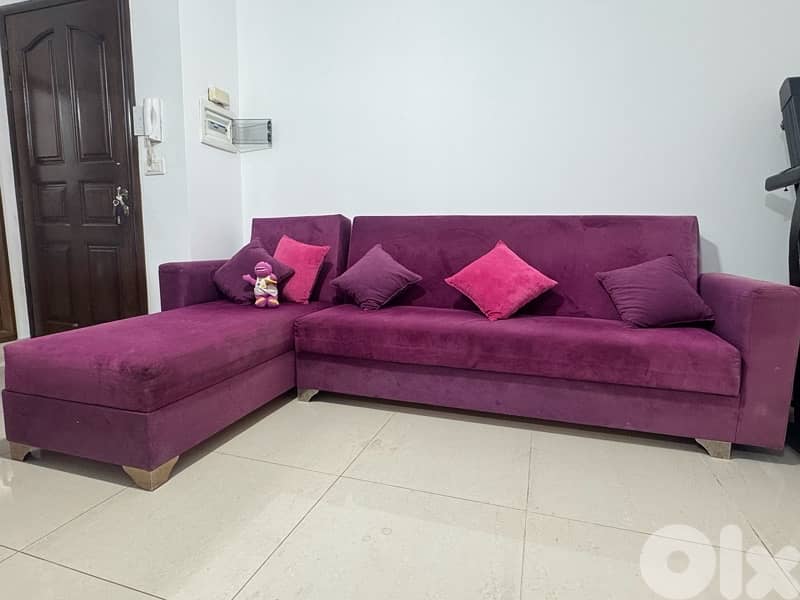 Modern Purple Corner Sofa – Comfortable & Clean 2