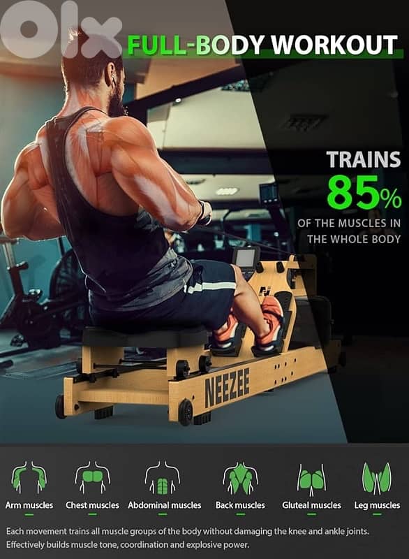 Neezee Rowing Machine, Water Rowing Machine Foldable 1