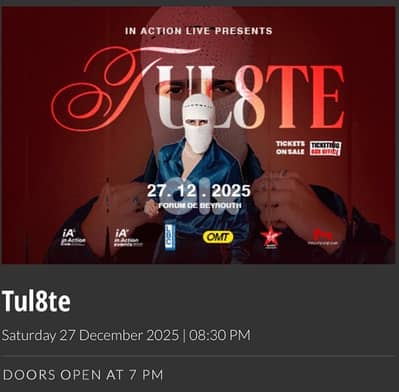 tul8te lebanon concert tickets for sale