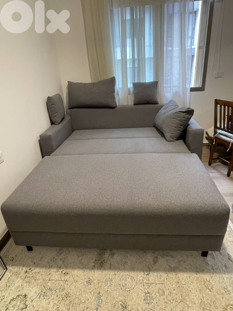 New grey big sofa and bed 1