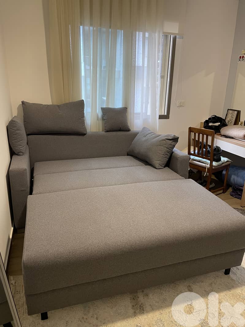 New grey big sofa and bed 2