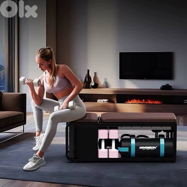 Strength Meets Convenience Foldable Workout Bench with Storage - $290 1