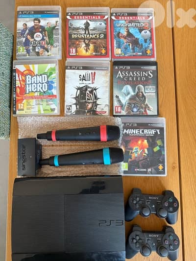 PlayStation 3 Console Bundle + SingStar Mics + Games (Barely Used)