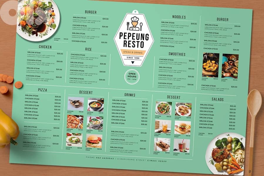 Restaurant Menu Design تصميم قائمات طعام 1