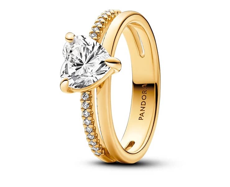 Real Pandora Double Band Heart Ring 1