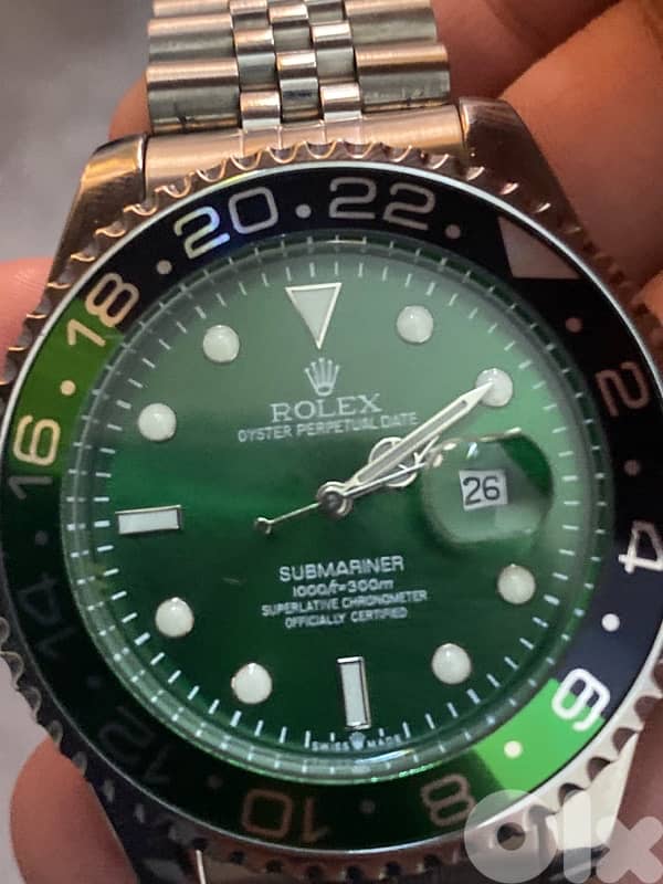 rolex oyster. perpetual date green dial premium copy swiss 3