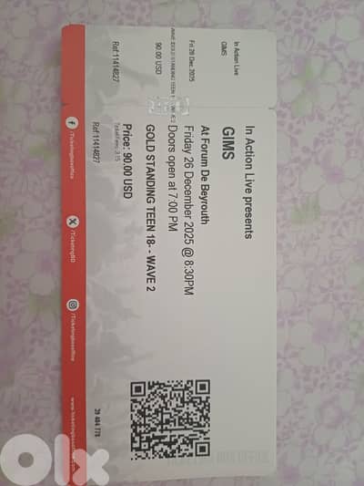 Gims Concert ticket december 26 2025 Gold standing teen