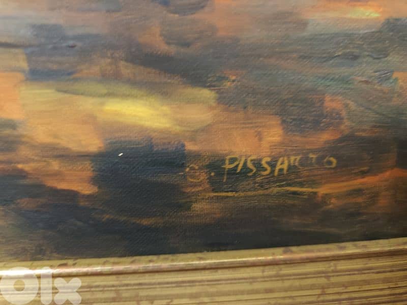 oil on canvas,pissarro,huge painting,100x130cm,with wood frame 2