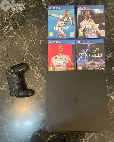 ps4 slim 500gb 2 CD 1 controller