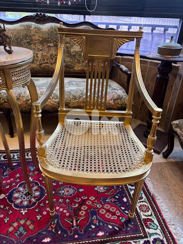 2 chairs and table 1